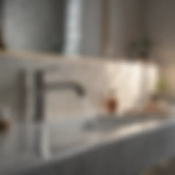 Stylish Bathroom with Elegant Faucet Stylish bathroom with elegantly designed faucet as a focal point
