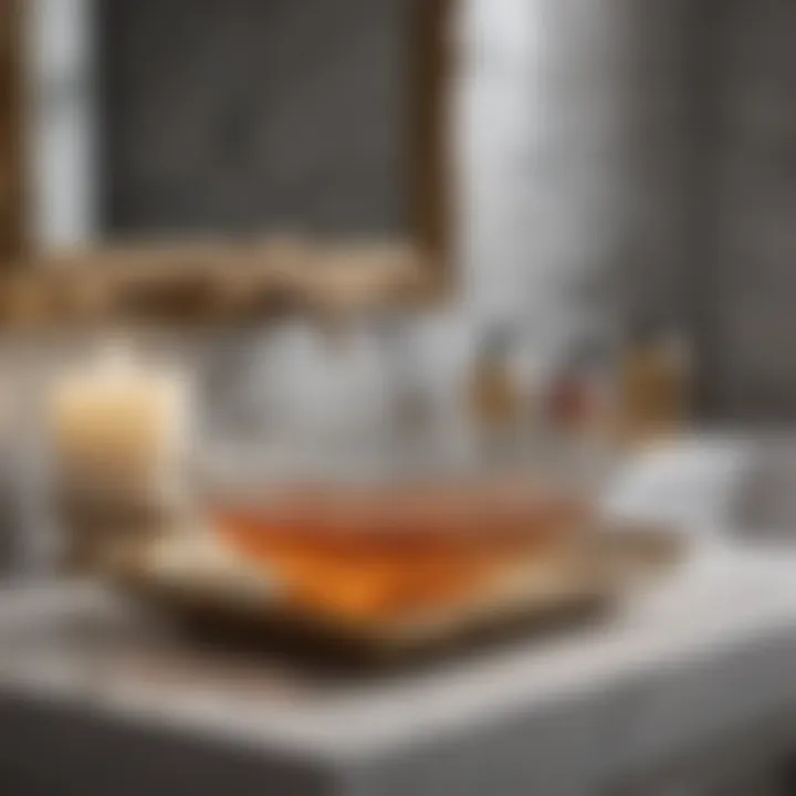 Luxurious glass soap dish harmonizing with bathroom accessories