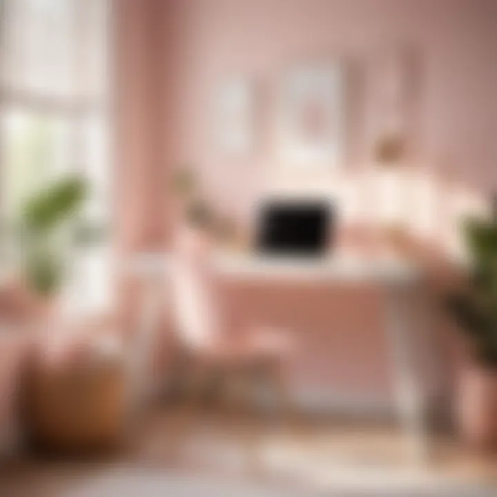 Pastel Color Palette Soft pastel color scheme in a feminine home office