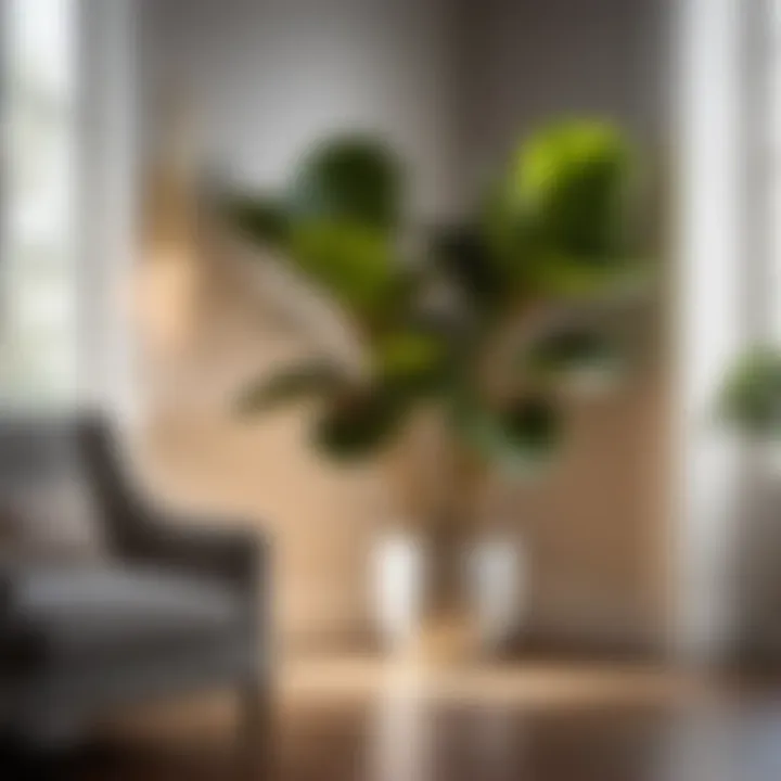 Sophisticated Fiddle Leaf Fig Display Elegant Fiddle Leaf Fig in Modern Setting