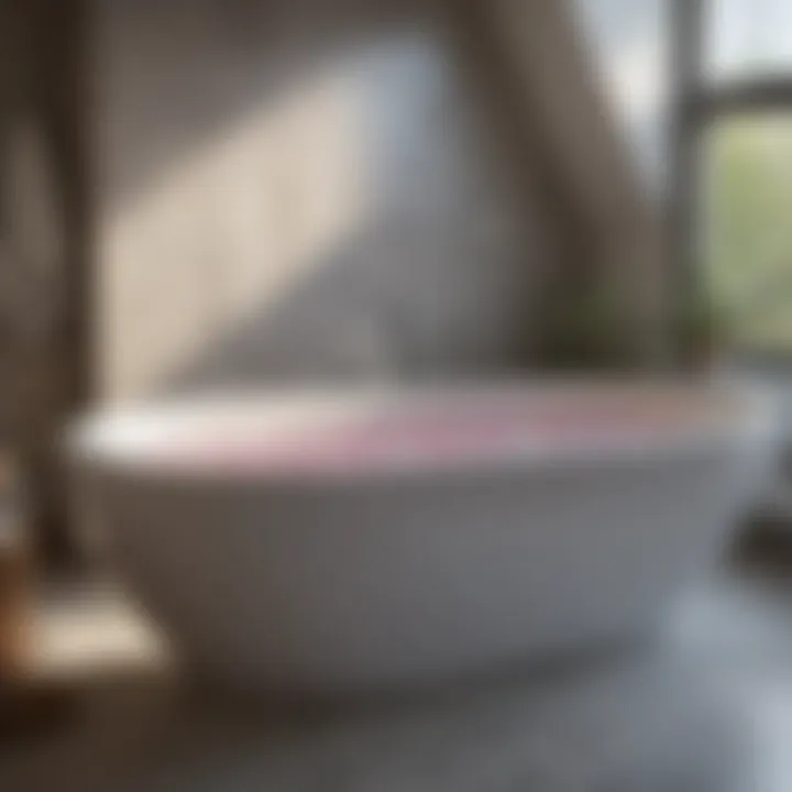 Aromatic bath salts in a modern bathroom setting