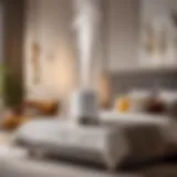 Elegant design filterless humidifier in modern bedroom