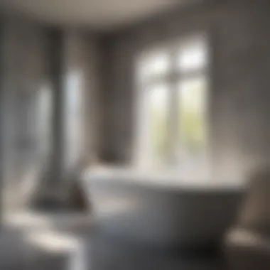 Final touches on a newly installed bathtub and shower