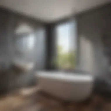 Contemporary Bathroom Ventilation Solution A modern bathroom with a flexible vent pipe system