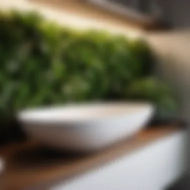 Natural Element Integration Green plants adding a touch of nature to bathroom floating shelves