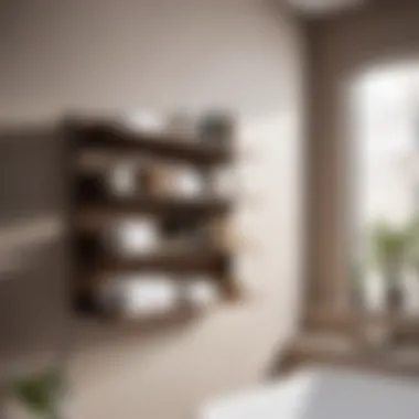 Functional Bathroom Storage Organized bathroom essentials on floating shelves