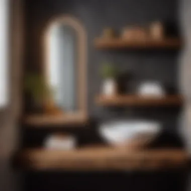Rustic Charm in Bathroom Decor Cozy bathroom ambiance enhanced by rustic wooden floating shelves