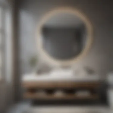 Sleek and modern single sink floating vanity in elegant bathroom