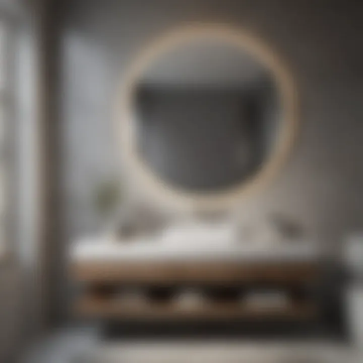 Sleek and modern single sink floating vanity in elegant bathroom