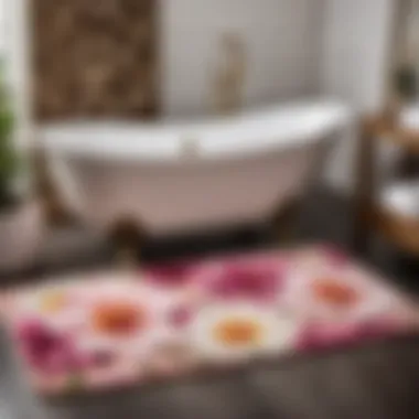 Opulent Floral Design Plush Bathroom Rug Collection