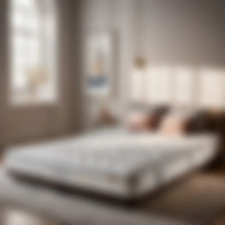 Unveiling Comfort: Fold-Up Mattress Opened for Relaxation Fold-Up Mattress Unfolded to Reveal Comfort