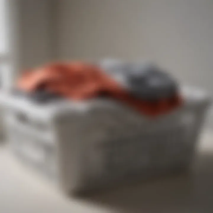 Close-up of clean garments neatly folded and stored away