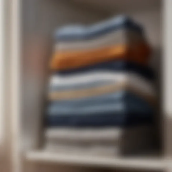 Organized Wardrobe Essentials Folded Clean Laundry Stack