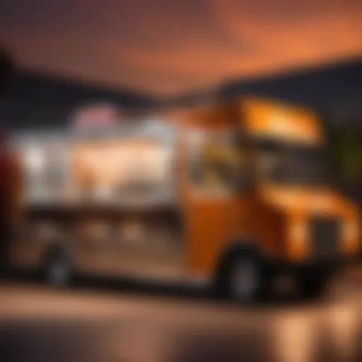 Elegant food truck exterior with restroom