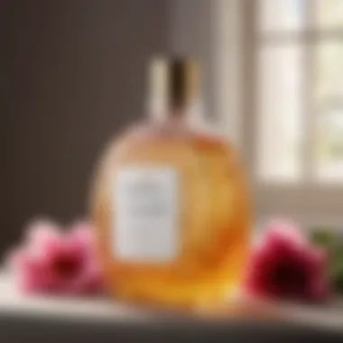 Exquisite Floral Design on Detergent Bottle Elegant glass bottle with floral design