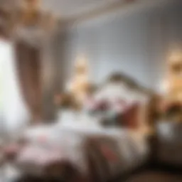 French country bedroom with floral accents