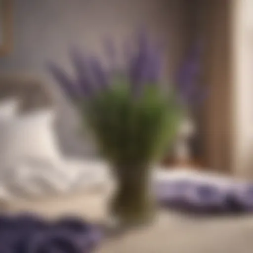 Fresh Lavender Plant in Bedroom