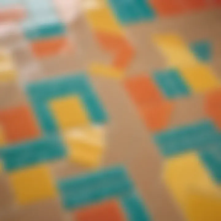 Vibrant Geometric Encaustic Tiles Geometric patterned encaustic tiles in a colorful display