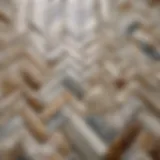 Elegant Herringbone Marble Mosaic Tiles Marble Mosaic tiles in a herringbone pattern