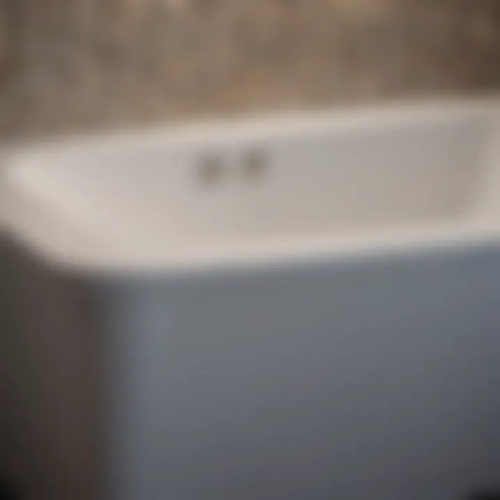 Close-up of innovative materials used in bathtub seats