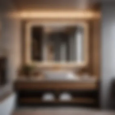 Practicality and Style Combined Functional Aspects of Caged Vanity Lighting in Minimalist Bathroom