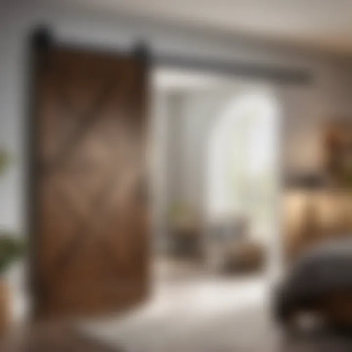 Functional and stylish barn door installation in bedroom decor
