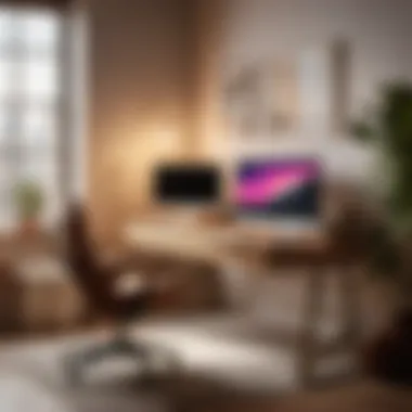 Cozy and ergonomic workspace setup in bedroom