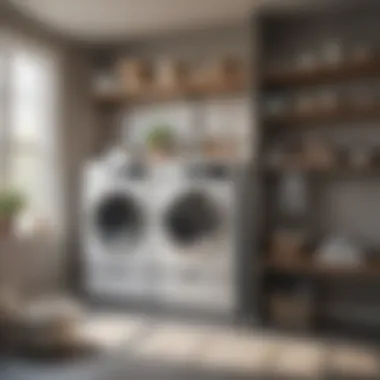Optimized laundry space showcasing functional shelf and rod layout
