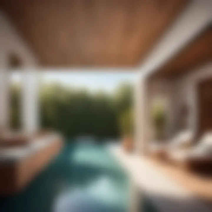 Functional layout of a prefab pool cabana with bathroom