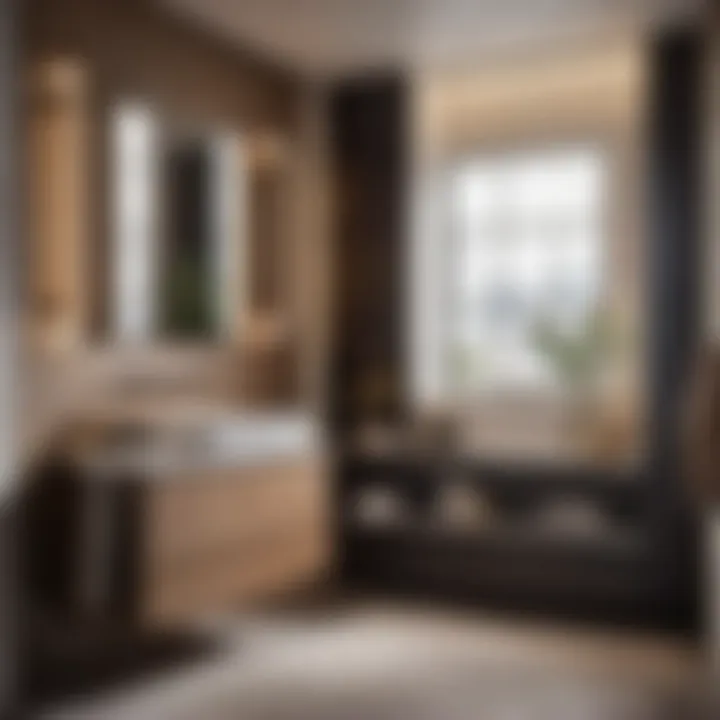 Functional storage solutions in a single bathroom vanity set