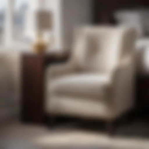 Elegant small bedroom chair with hidden storage