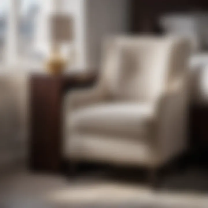 Sleek Storage Solution Elegant small bedroom chair with hidden storage