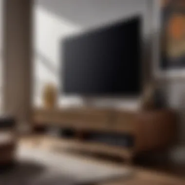 Enhanced Entertainment Setup Functional tall TV stand for enhanced viewing experience