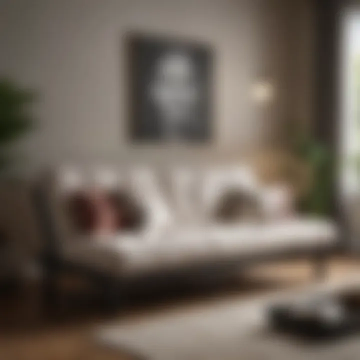 Sleek Futon Design in a Luxurious Guest Room Modern futon in elegant guest room setting