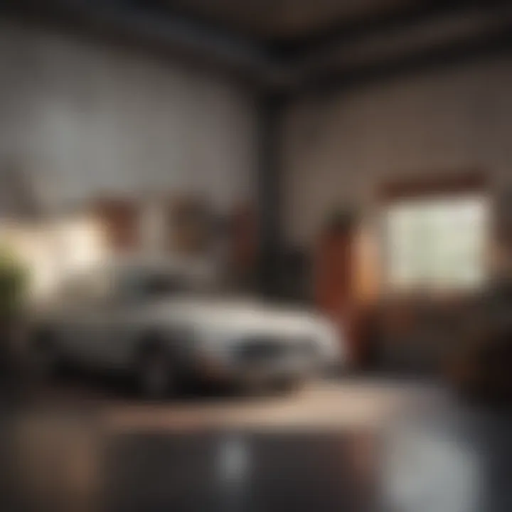 Chic Interior Design Elements Detailed view of interior design elements in a garage-turned-bedroom