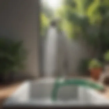 Seamless Transition from Indoor to Outdoor Watering Outdoor garden hose connected to adapter