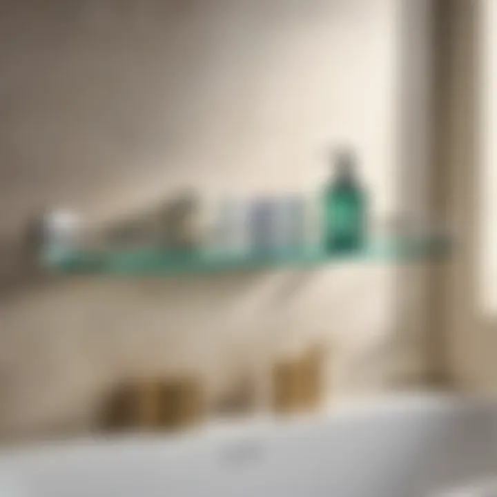 Stylish Moen Genta Bathroom Shelf with Decorative Items