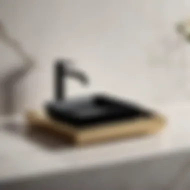 Geometric Black Square Soap Dish