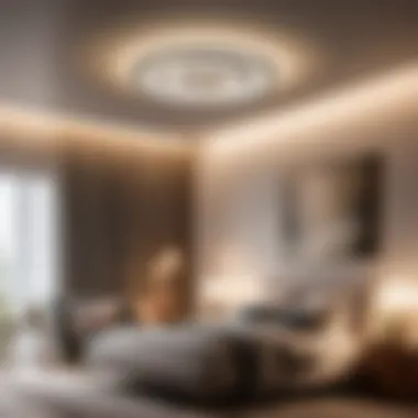 Glowing LED Ceiling Light in Contemporary Bedroom Setting