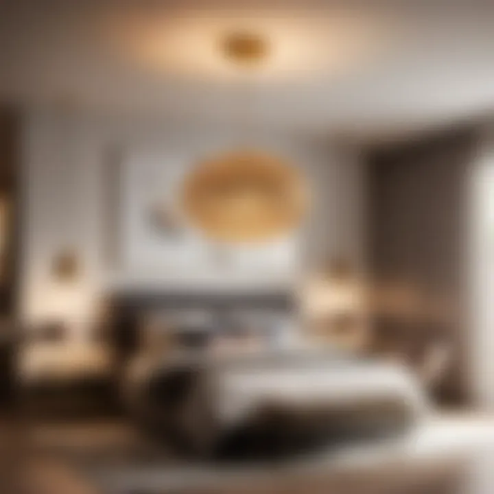 Sleek and Modern Pendant Light Fixture in Bedroom