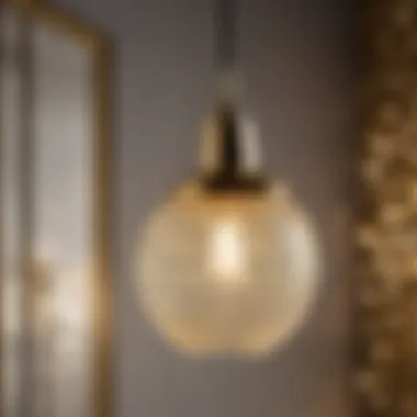 Luxury in Light Glamorous gold-toned pendant light enhancing bathroom decor