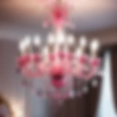 Glamorous Pink Crystal Chandelier