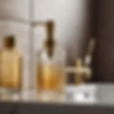 Elegant Glass and Gold Soap Dispenser