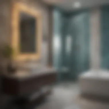 Contemporary Bathroom Featuring Glass Tile Trim Borders Contemporary bathroom featuring glass tile trim borders