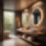 Elevating Ambiance: Modern Bathroom Illumination Glowing spotlight in a modern bathroom