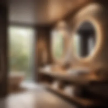 Elevating Ambiance: Modern Bathroom Illumination Glowing spotlight in a modern bathroom