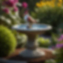 Whimsical Garden Gnome Bird Bath with Floral Accents