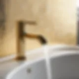 Luxurious Gold Faucet in Bathroom
