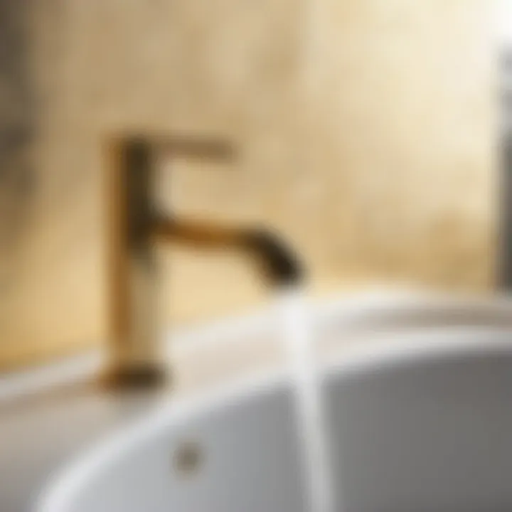 Luxurious Gold Faucet in Bathroom