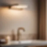Elegant gooseneck bathroom vanity light fixture casting ambient glow